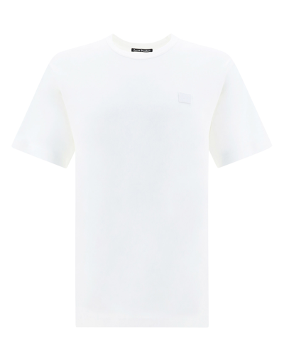 Acne Studios White Nash Optic Face T-shirt In Cotton In Slim Fit T-shirt