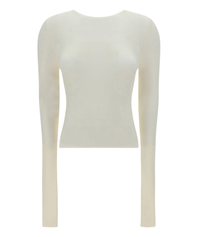 Gucci Back-button Ribbed-knit Wool Sweater In Ivory
