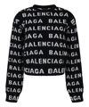 Balenciaga Logo Wool Sweater In Black