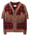 Maison Margiela X Pendleton Fringe-trim Wool Cardigan In Red