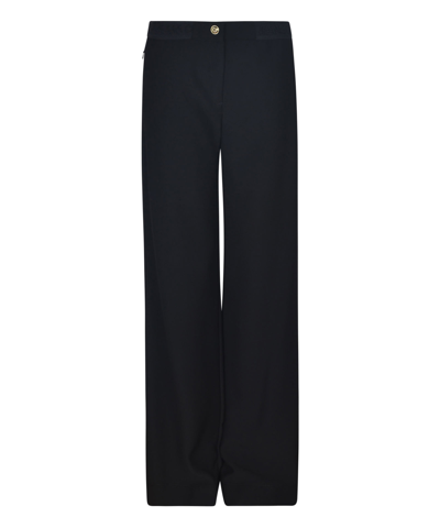Versace Jeans Couture Pinstriped Trousers In Black