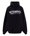 Vetements Black Cotton Blend Oversize Sweatshirt In Black