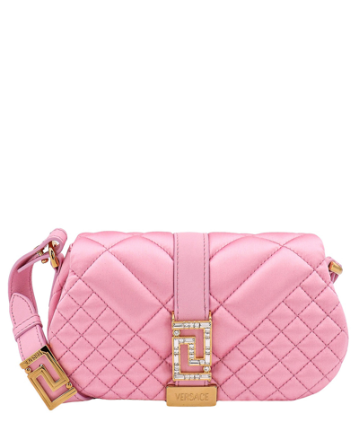 Versace Greca Goddess Mini Quilted Crossbody Bag In Pink