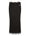Dolce & Gabbana Lace Scalloped-hem Midi Skirt In Black