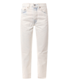 Levi's Levis Womens Ecru Booper No Damage 501 Cropped Straight-leg High-rise Jeans In White