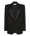Saint Laurent Black Single-breasted Tuxedo Jacket In Virgin Wool Man In Black