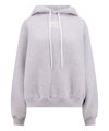 Alexander Wang Essential Terry Hoodie With Puff Paint Logo Clothing In Grey