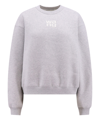 Alexander Wang Essential Logo Cotton Jersey Sweatshirt In Grey