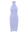 Courrèges Form-fitting Halter Neck Midi Dress In Blue