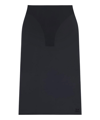 Courrèges Black Oblique Tailored Midi Skirt In Black