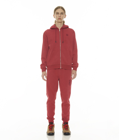 Cult Of Individuality Zip Hoody In Garnet In Red