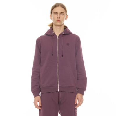 Cult Of Individuality Zip Hoody In Grape Compote In Purple
