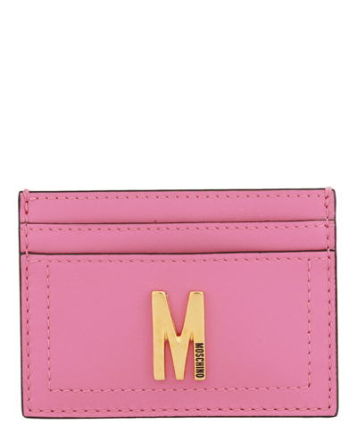 Moschino M-logo Card Holder In Pink