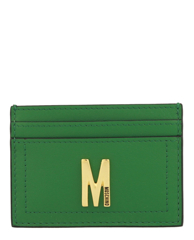 Moschino M-logo Card Holder In Green