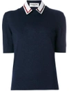 ESSENTIEL ANTWERP contrast collar knitted top,OKIDOKI12182138