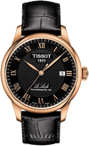 Tissot Men's Swiss Le Locle Black Leather Strap Watch 40mm In Black