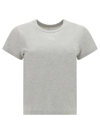 Alexander Wang Essential Jersey Short Sleeve Tee With Puff Logo And Bound Neck Clothing In Grey