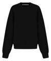 Alexander Wang Crew Neck Sweater With Embossed Logo In Black