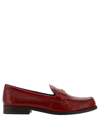 Tory Burch Classic Leather Medallion Loafers In Red