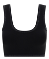Alexander Wang Embossed-logo Cropped Tank Top In Black