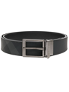 BURBERRY BLACK CORE LOUIS 35 REVERSIBLE CHECKED LEATHER BELT
