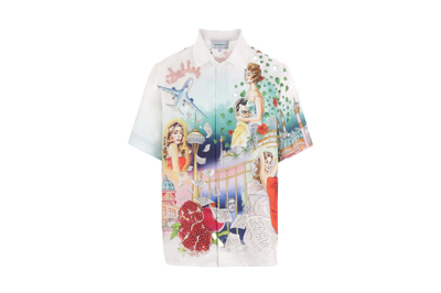 Pre-owned Casablanca La Liaison Silk Bowling Shirt Multicolour