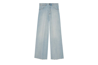 Pre-owned Gucci Denim Pant With Label Light Blue