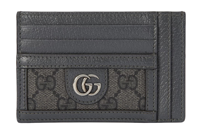 Pre-owned Gucci Ophidia Card Case Grey/black