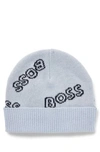 Hugo Boss Gift-boxed Set Of Baby Beanie Hat And Booties In Light Blue