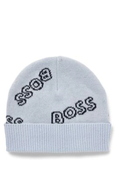 Hugo Boss Gift-boxed Set Of Baby Beanie Hat And Booties In Light Blue