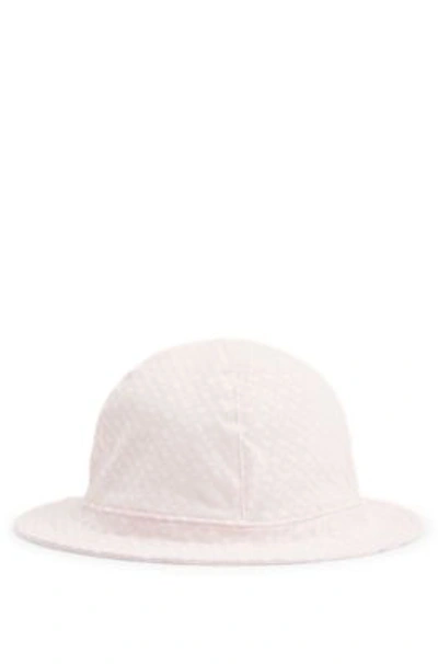 Hugo Boss Baby Reversible Jersey Hat With Logo Details In Light Pink
