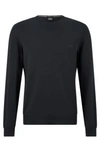 Hugo Boss Logo-embroidered Sweater In Wool In Black
