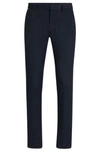 Hugo Boss Slim-fit Trousers In A Cotton Blend With Stretch In Dark Blue