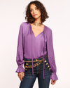 Ramy Brook Blake V-neck Blouse In Mulberry