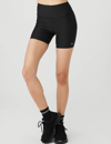 Alo Yoga Womens Black Airlift Energy High-rise Stretch-woven Shorts In Black