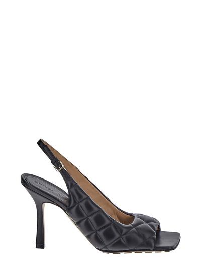 Bottega Veneta Womens Padded Slingback Leather Courts Blac In Black