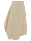 Bottega Veneta Asymmetric Midi Skirt In Verde