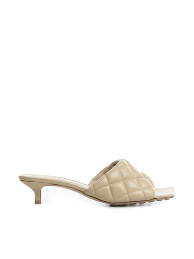 Bottega Veneta Quilted Leather Mule In Beige