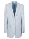 Burberry Loulou Wool Grain De Poudre Blazer In Pale Blue