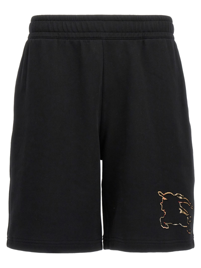 Burberry Man Black Cotton Bermuda Shorts