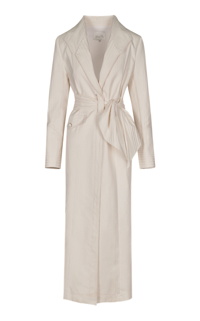 Johanna Ortiz Welcome To The City Cotton Trench Coat In Ivory