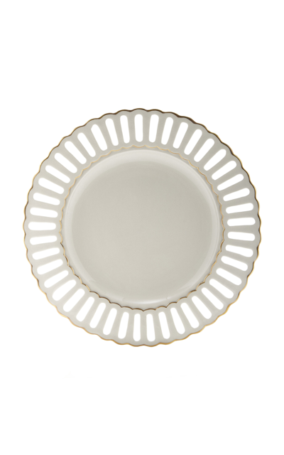 Moda Domus Balconata Creamware Dinner Plate In Gold