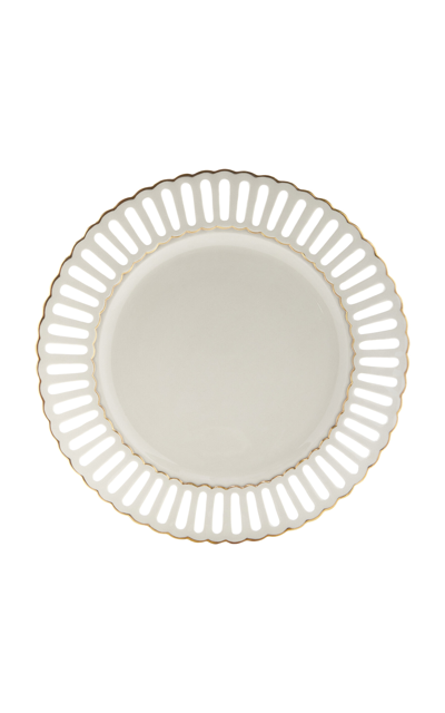 Moda Domus Balconata Creamware Charger Plate In Gold