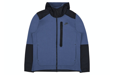 Pre-owned Nike Sportswear Tech Fleece Full-zip Hoodie Diffused Blue/black