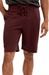Threads 4 Thought Classic Drawstring Fleece Shorts In Maroon Rust