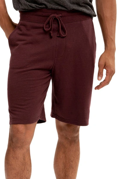 Threads 4 Thought Classic Drawstring Fleece Shorts In Maroon Rust