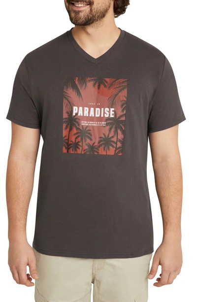 Johnny Bigg Paradise V-neck Graphic T-shirt In Charcoal