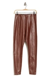 Afrm Talise Faux Leather Leggings In Chocolate