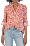 Kut From The Kloth Jasmine Chiffon Button-up Shirt In Marseill Soft Coral