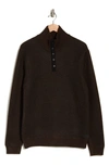 Buffalo Jeans Weebery Quarter Button Pullover In Brown Mix